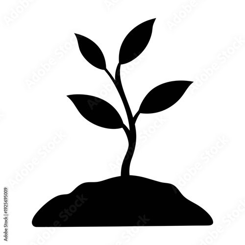 Plant growth illustration: sprout, seedling, and new life, gardening and agriculture concept vector