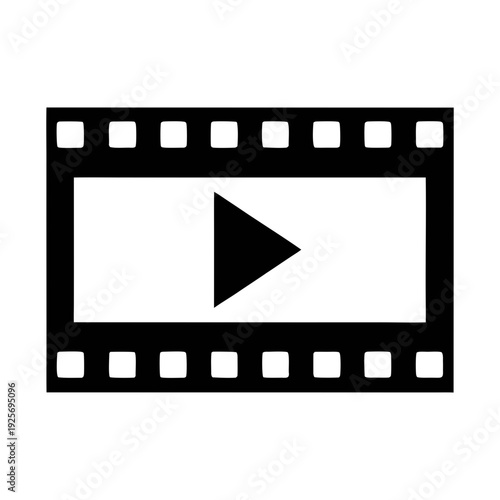 Video play button icon vector illustration for multimedia and film presentation and movie clip