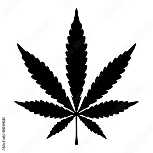 Black marijuana leaf vector illustration for cannabis industry and medical marijuana designs and art