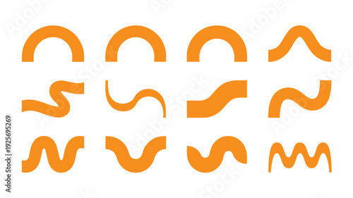 Collection of orange underline swishes, and swooshes for emphasis and design, featuring decorative hand-drawn lines, accents, and vector elements ideal for text, headings, and creative projects.