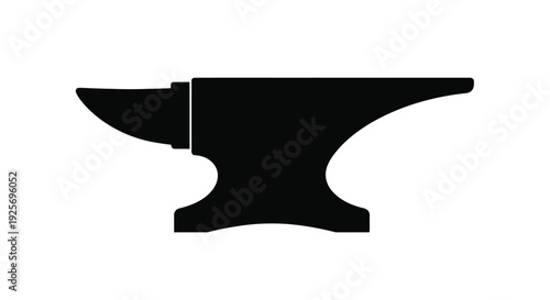 Black anvil isolated on white a striking tool silhouette