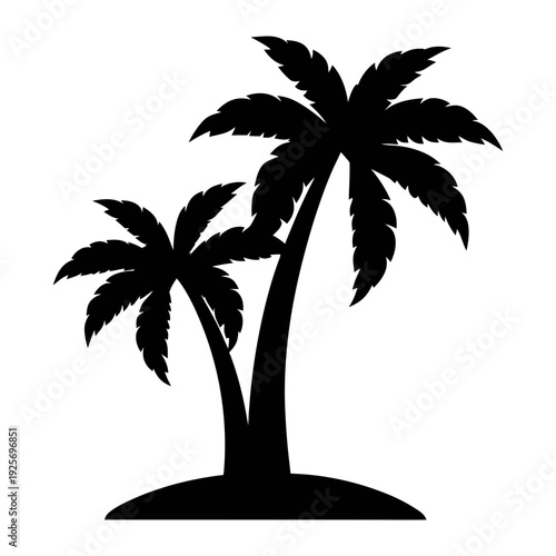 Silhouette tropical palm trees vector illustration for summer vacation and beach designs
