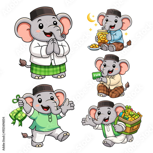 Eid celebrations with joyful elephants