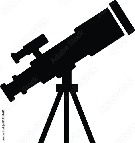 Black Telescope On Tripod Silhouette