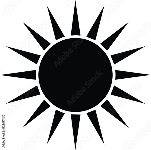 Black Sun with Radiating Spikes
