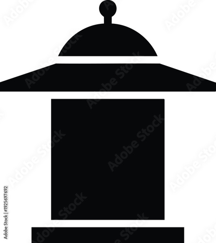 Black Silhouette of Domed Structure