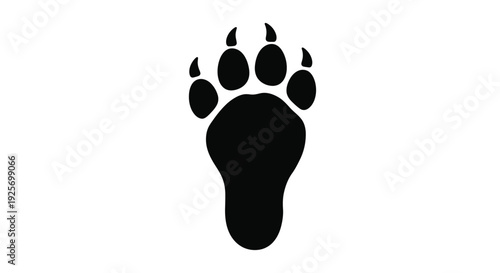 Black paw print against a white background a striking silhouette