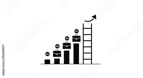 Business growth chart with increasing sales and profit