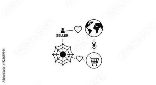 ecommerce global online shopping concept illustration