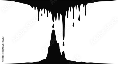 black ink dripping down on white background