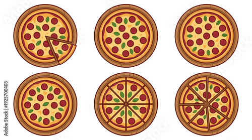 Various Slices Of Pizza Representing Different Cutting Styles For A Delicious Meal