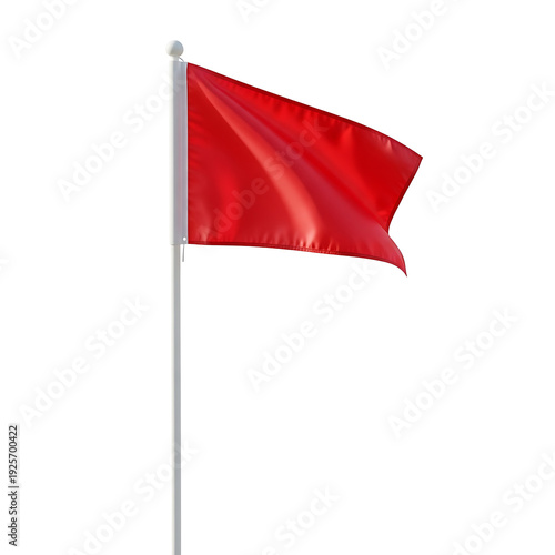 Free Download A red flag waving on a white flagpole against a black background on transparent background - GFXLoad