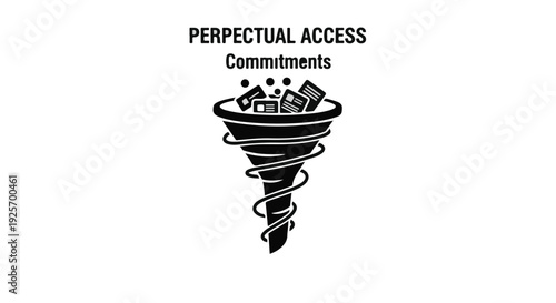 Perpetual access commitments business concept with swirling documents