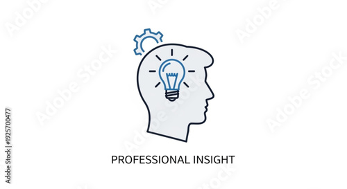 Professional insight concept with lightbulb in head