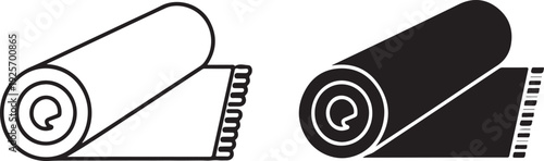 Rolled yoga mats in black and white line rolled mat exercise mat fitness mat