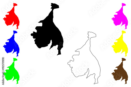 Las Palmas city (Kingdom of Spain) map vector illustration, scribble sketch Las Palmas de Gran Canaria map