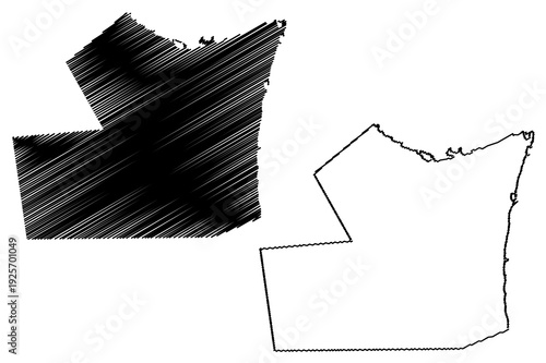 Hawalli Governorate (State of Kuwait, Governorates of Kuwait) map vector illustration, scribble sketch Hawalli map