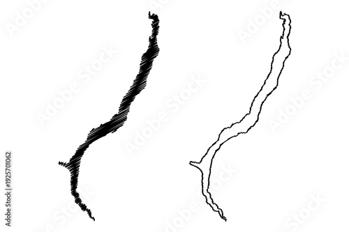 Lake Adams (Canada, North America) map vector illustration, scribble sketch map