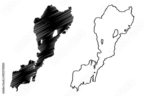 Lake Abaya (Africa, Federal Democratic Republic of Ethiopia) map vector illustration, scribble sketch map