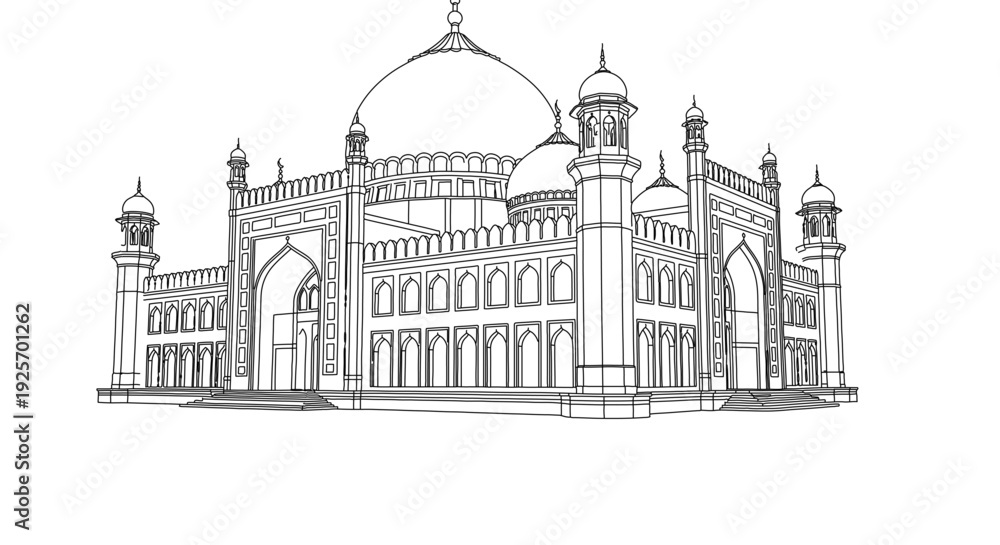 Obraz premium Stunning mosque architecture with domes and minarets