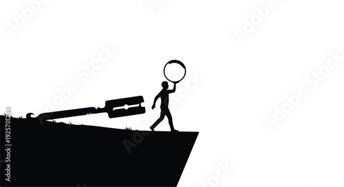 businessman searching for solution with magnifying glass