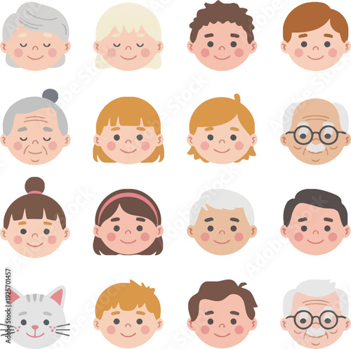  Cute Flat Character Avatars and People Icons with set