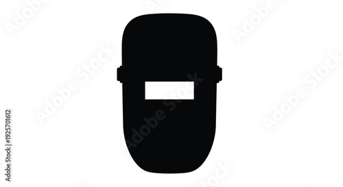 Black welding mask shown in a stark minimalist silhouette