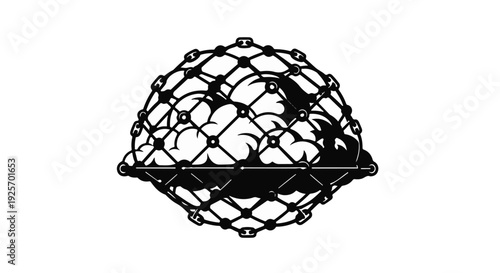 black wire mesh fence on a white background