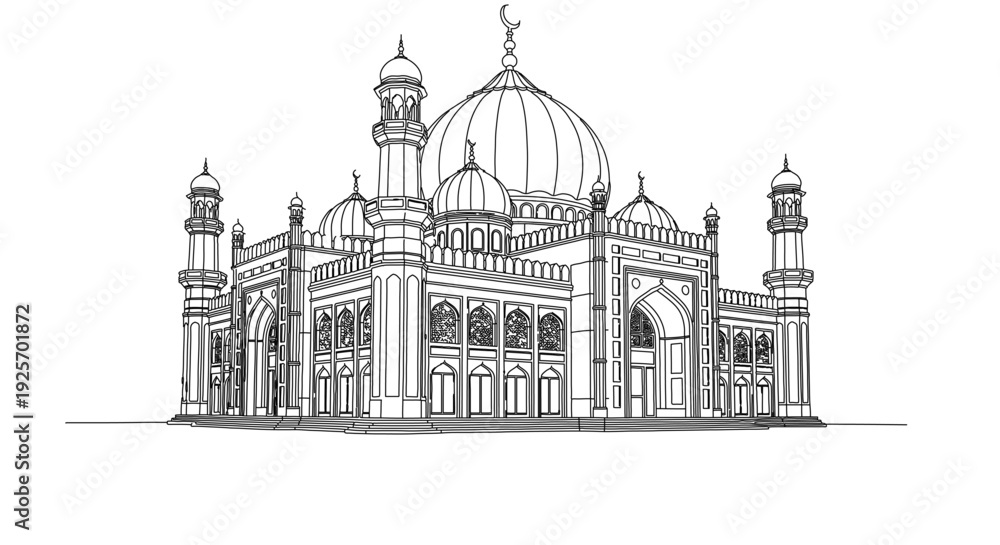 Obraz premium Stunning mosque architecture with domes and minarets