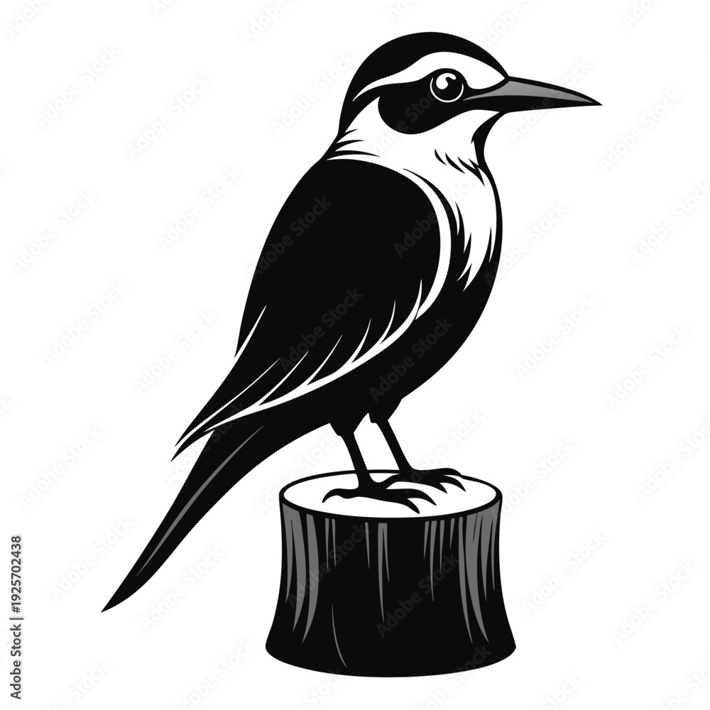 Fototapeta premium monochromatic bee eater silhouette line art vector illustration with a white background