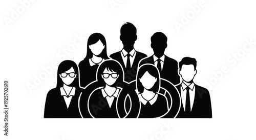 business people team group illustration silhouette