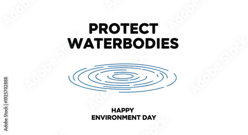 Environmental protection icon with water ripple