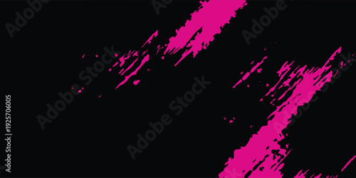Black pink brush pattern car sticker, banner, sporty abstract lines, black pink color combination. vector grunge pink eps10