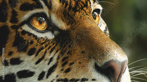 Jaguar majesty close-up of jaguar fur pattern with glowing eyes 