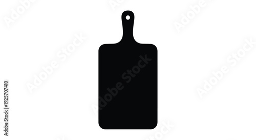 Simple black cutting board design presented as a distinct silhouette