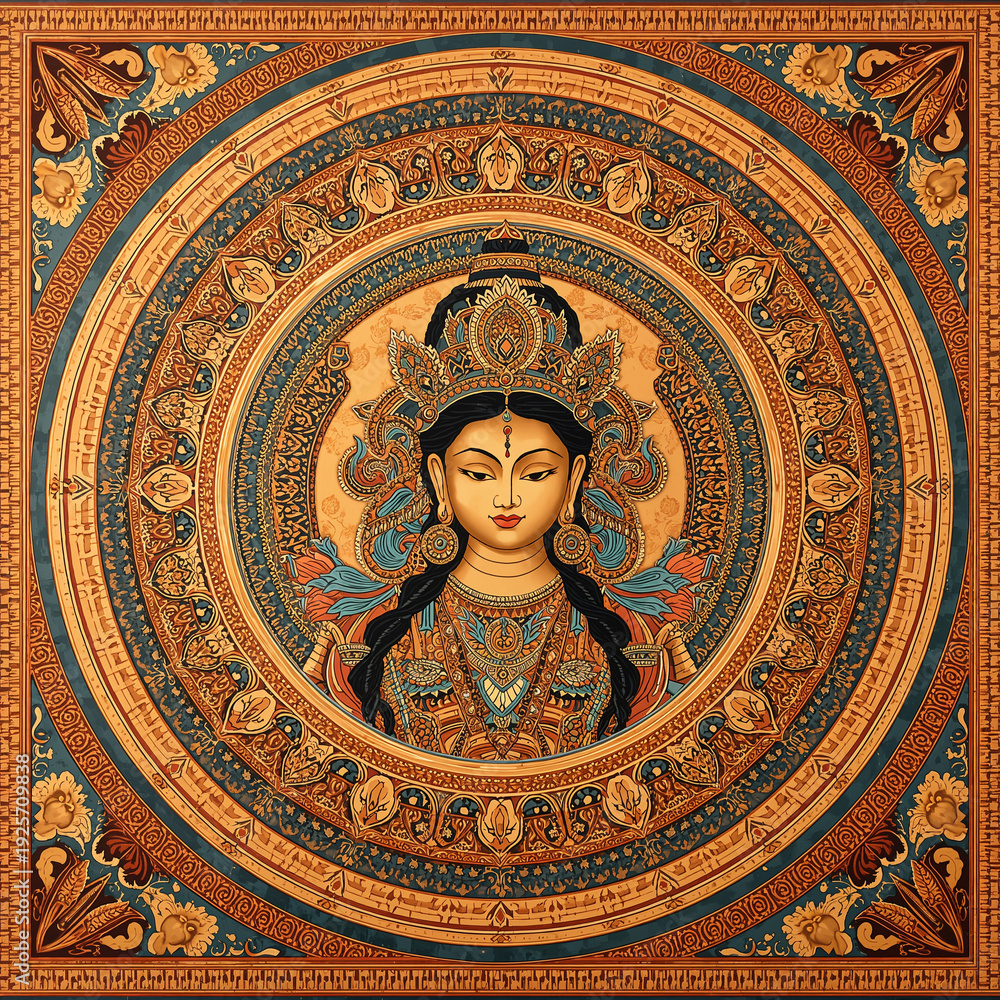 Obraz premium Traditional Tibetan Mandala with Goddess Kali - Fierce Art