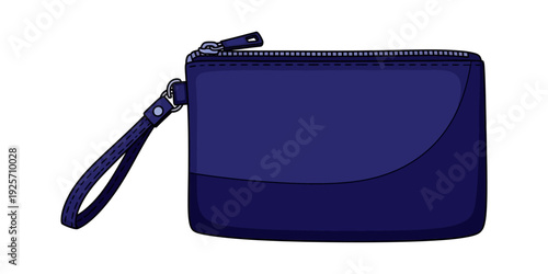 Sleek navy blue wristlet pouch with adjustable strap for everyday use