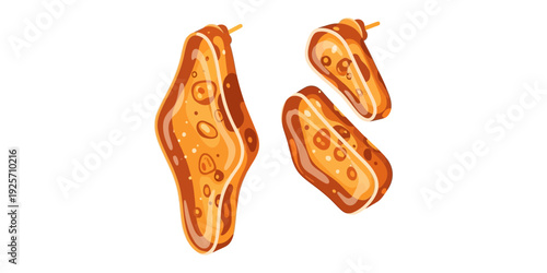 Illustration of a cross-section view of a mitochondrion with its internal folded membrane structure