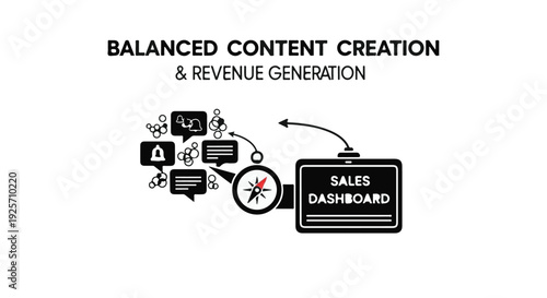 Balanced content creation and revenue generation concept