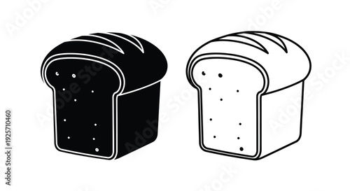 Two loaves of bread one dark and one light in silhouette