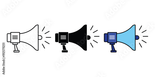 Mega phone icon vector set. Loudspeaker icon. Megaphone speaker icon and symbol. Vector illustration.