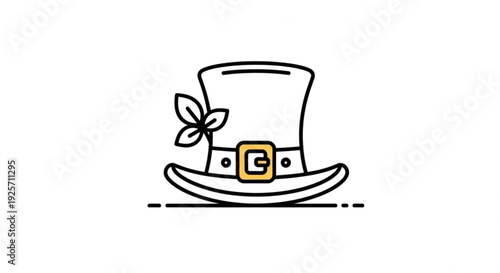 St patrick's day hat with shamrock and gold buckle icon irish celebration symbol