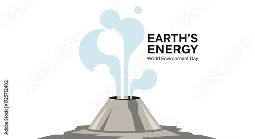 Earth's energy volcano icon for World Environment Day