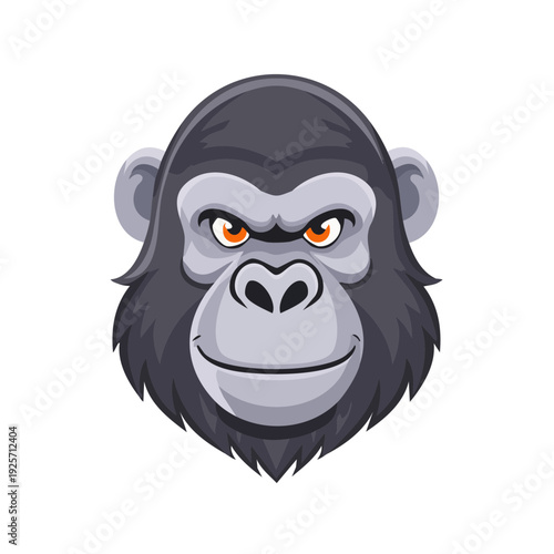 A detailed illustration of a gorilla's face, displaying a stern gaze and thoughtful expression