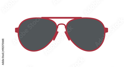 Vector illustration of trendy red sunglasses with dark lenses