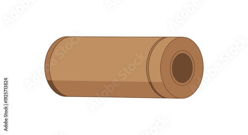 Illustration of a tightly wound roll of brown packaging or kraft paper