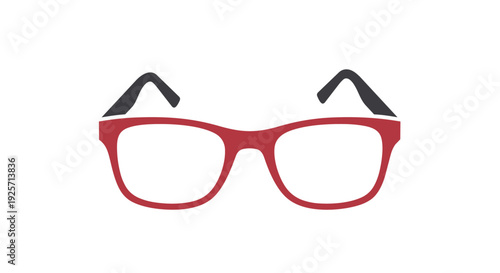 Red glasses with black temples