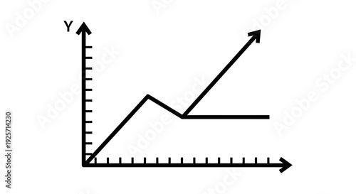 Line graph depicting growth decline and stabilization over time high quality