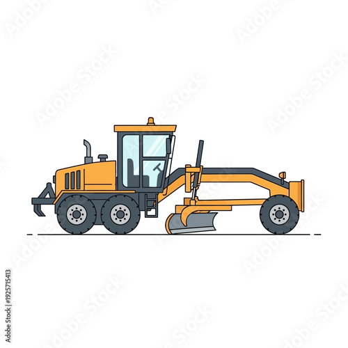 Industrial Grader Machine For Road Construction And Earthmoving Operations