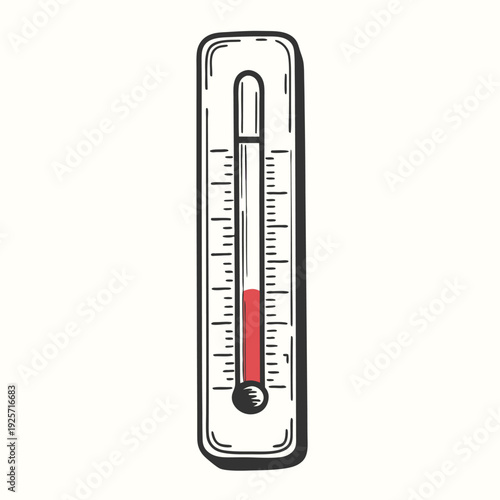 Weather Station Thermometer Icon Representing Summer Heat and High Temperatures